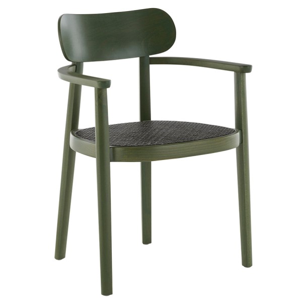 THONET 118 FV Holzstuhl Dark Melange graugrün
