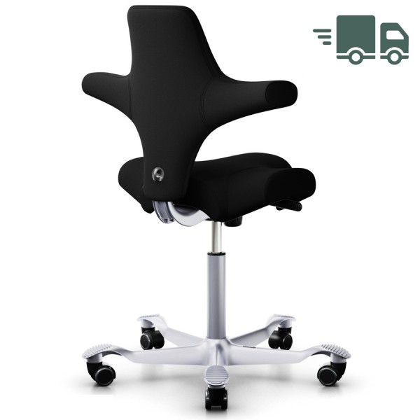 HAG Capisco 8106 Xtreme schwarz mit Gestell silber von hinten