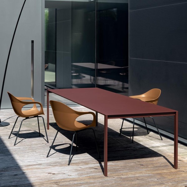 Kristalia Thin-K Aluminium Esstisch | Gartentisch | Terracotta