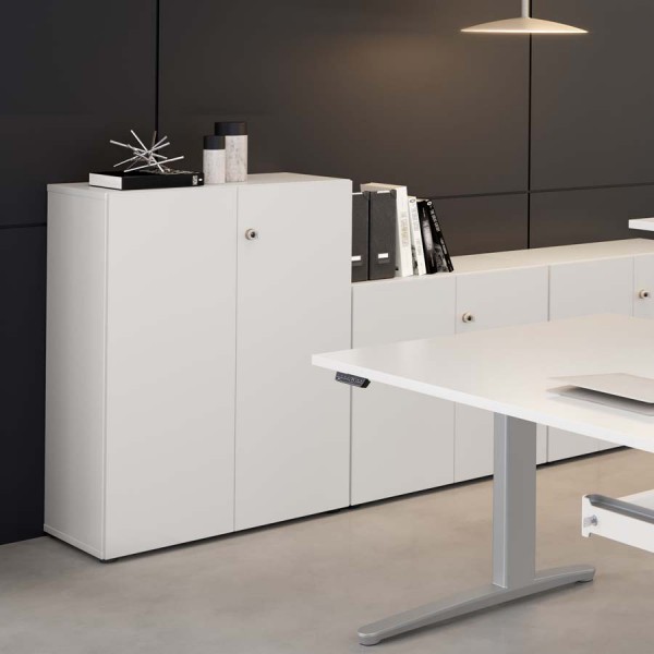 Aktenschrank STYLE mit Flügeltüren weiß - Größe 2 - 3 OH