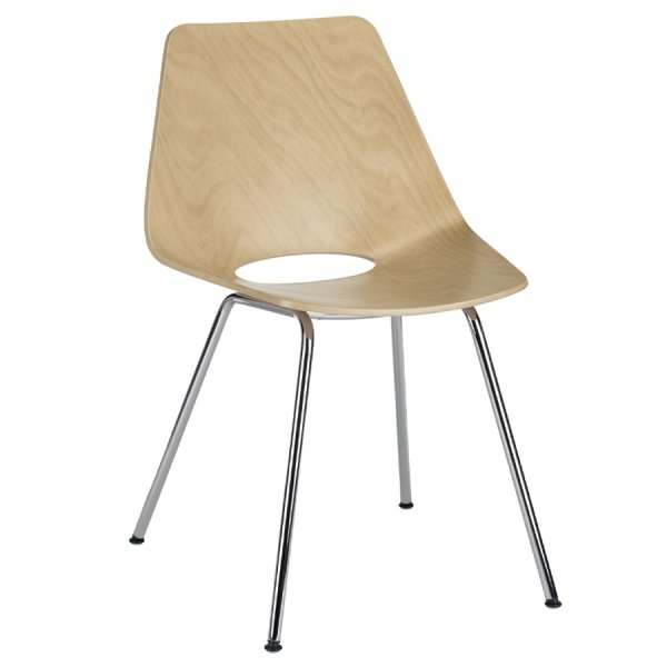 THONET S 661 Stahlrohrstuhl Buche natur - Gestell chrom