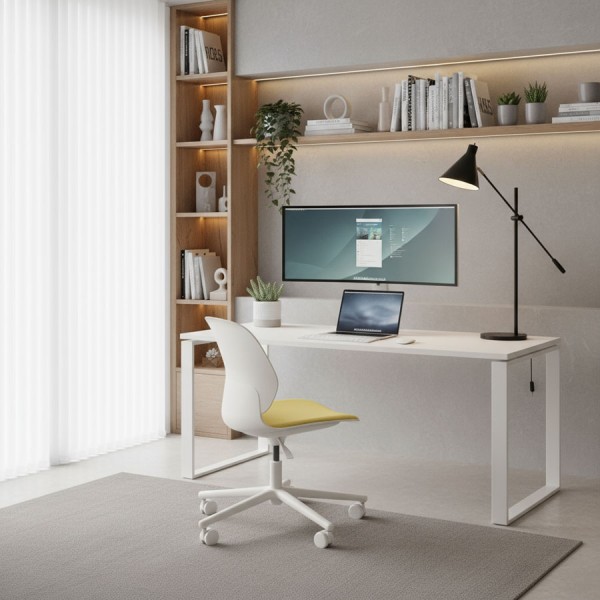 Haworth Maari | Schale plaster | Bezug Oceanic gelb | Gestell Aluminium weiß | Beispielbild