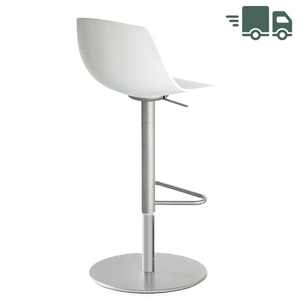 lapalma MIUNN S104 Barhocker | Baydur weiss | Gestell Edelstahl | Platte rund