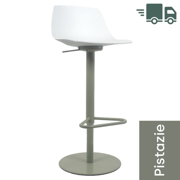 lapalma MIUNN S104 Barhocker | Baydur weiss | Gestell Pistazie | Platte rund
