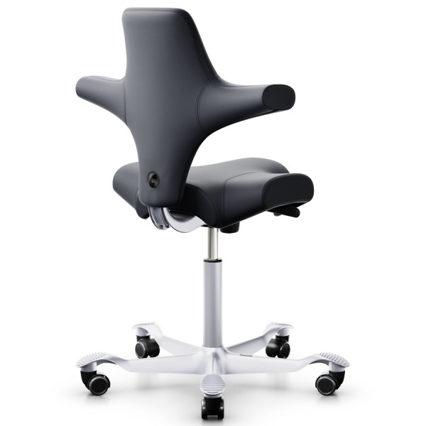 HAG CAPISCO 8106 Lederbezug Anthrazit Sattelsitz - Gestell silber