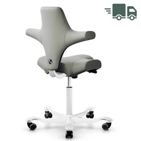 HAG Capisco 8106 Leder schlamm mit Gestell weiss - schnell geliefert