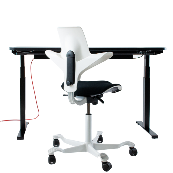 Schreibtisch NewWORK schwarz &amp; HAG CAPISCO PULS 8020 weiß "white edition"