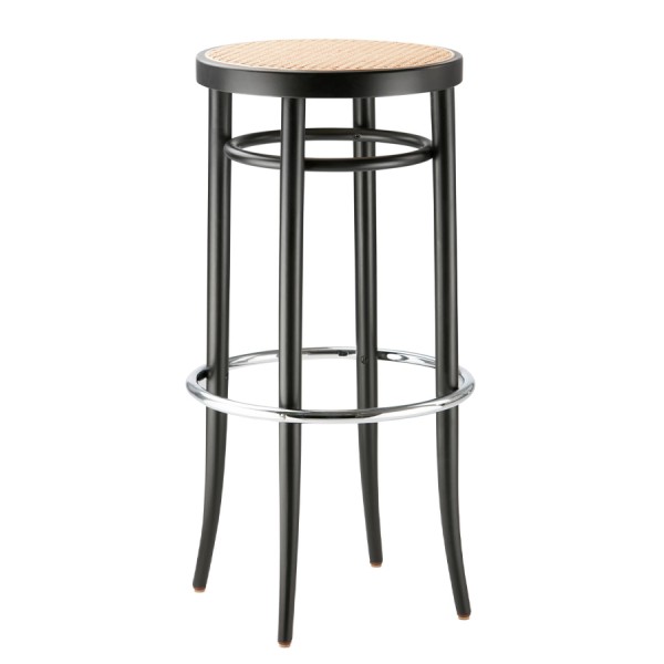 THONET 204 RH Barhocker | Sitz-Rohrgeflecht | Buche gebeizt schwarz