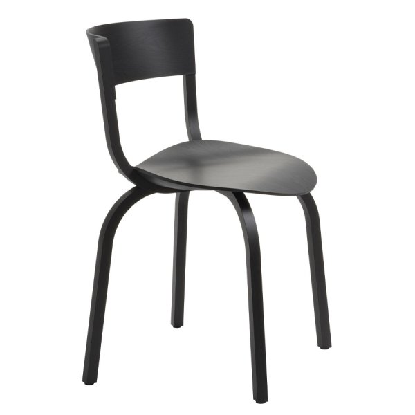 THONET 404 Holzstuhl ohne Armlehnen - Eiche schwarz gebeizt