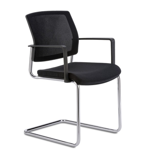 fm Fastline Freischwinger NetGo schwarz | Gestell chrom