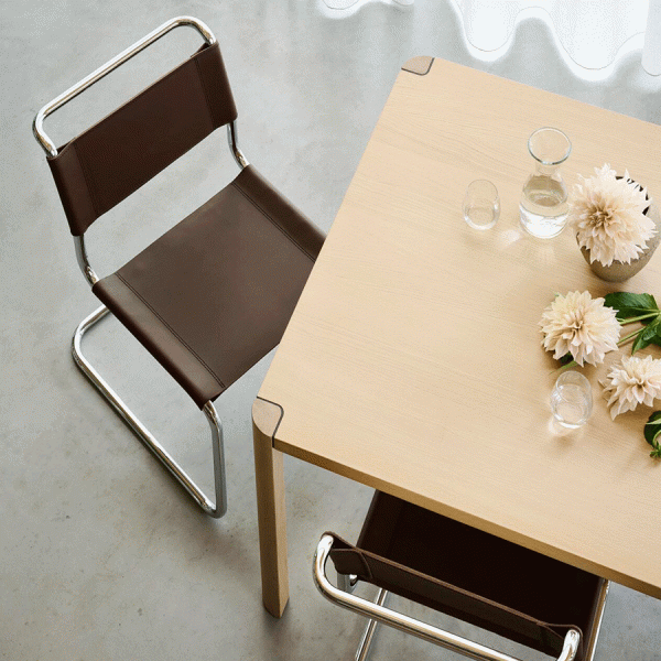 THONET Stahlrohr-Freischwinger S 33 Sitz und Rücken Kernleder schokobrau
