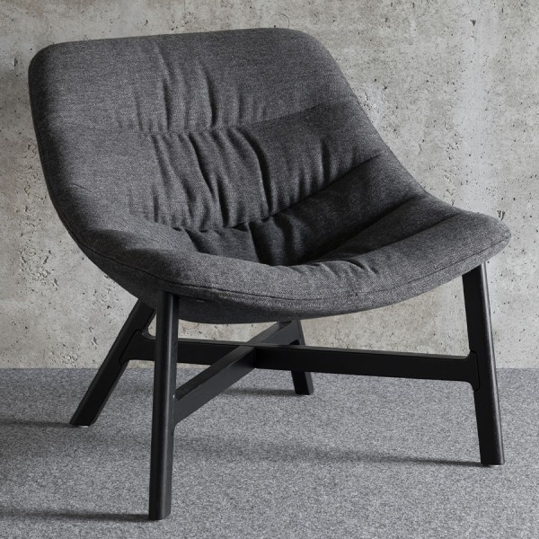 Noti Mishell Soft Holzgestell Eiche schwarz, Stoff Main Line Flax MLF28 Edgware