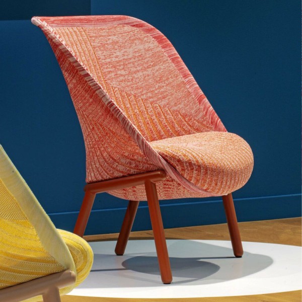 Haworth Cardigan Lounge | Strick rot | Gestell rostrot | Seite