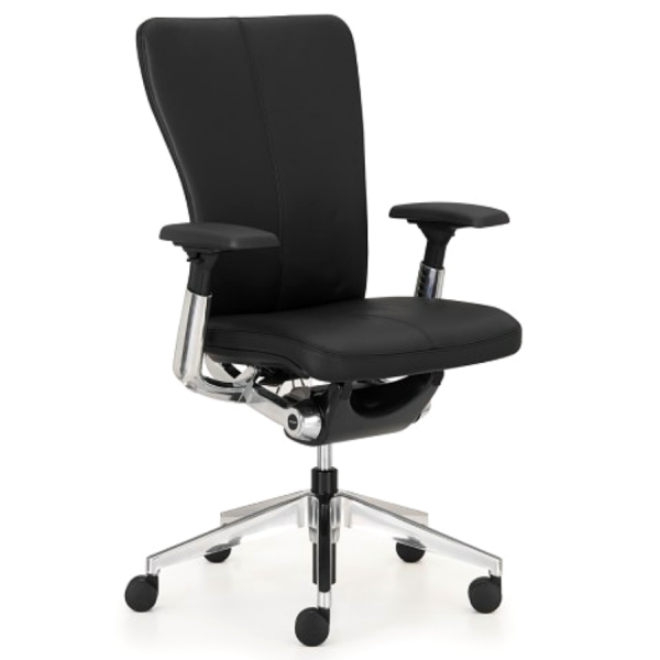 HAWORTH Zody (Comforto 89) Bürodrehstuhl schwarz gepolstert mit Leder