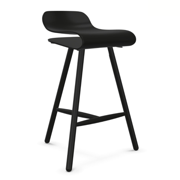 Kristalia BCN Barhocker mit Holzgestell schwarz lackiert