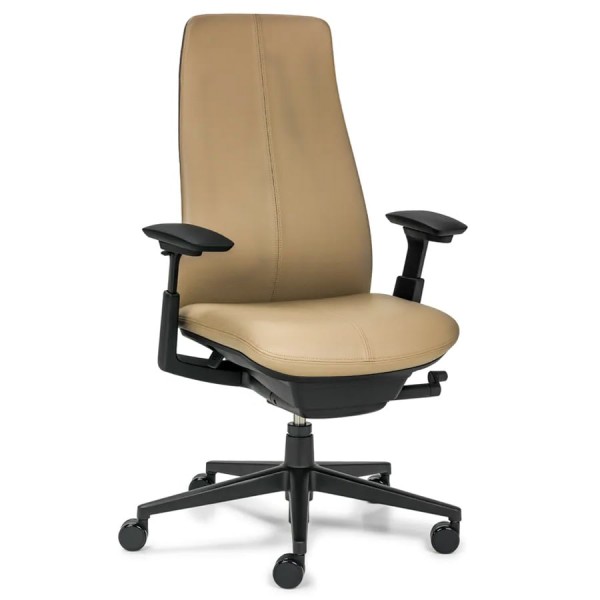 HAWORTH Fern Leder 1126 - Kunststoffteile schwarz - Gestell Alu schwarz - Front