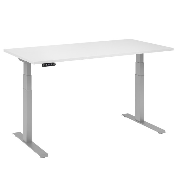 RWH RAPID Schreibtisch elektrisch verstellbar - weiß/silber - 160 cm Breite