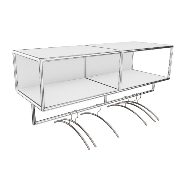 Bosse Garderobe Chrom Breite 120 cm in Melamin Weiß