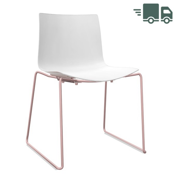 Arper Catifa 46 0278 Bicolor Schale und Kufengestell in Altrosa