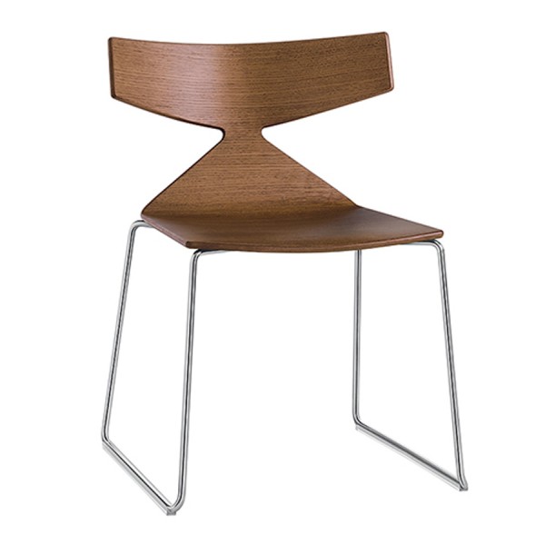 Arper SAYA 3702 Holz mit Kufengestell 