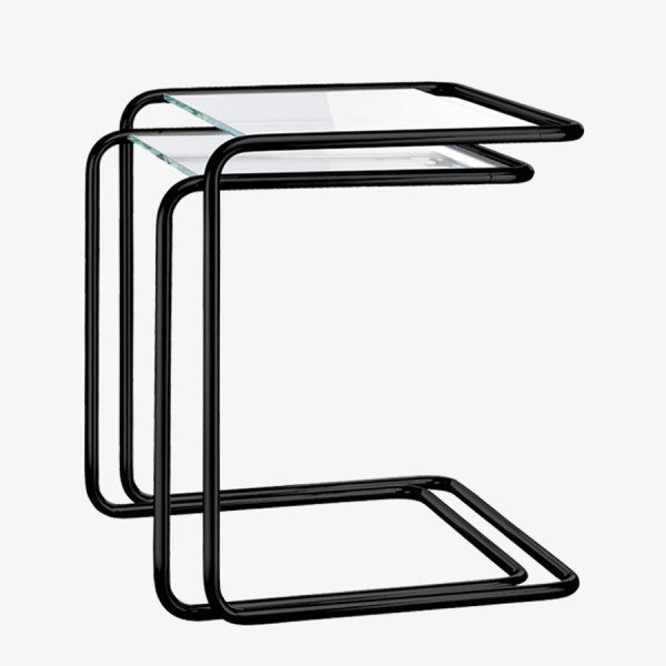THONET Beistell- und Satztisch SET B 97 mit Glasplatte | Gestell schwarz