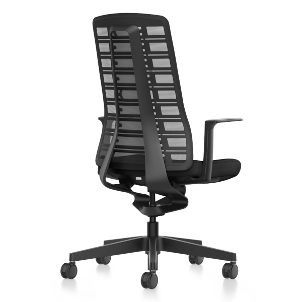 Interstuhl PUREis3 PU21E in Schwarz - Rückansicht seitlich 