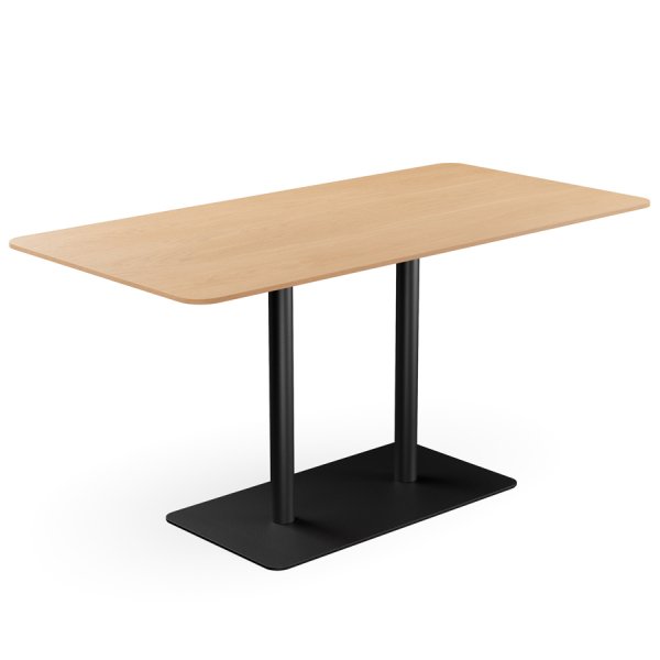 Profim Tisch T150 - Platte Furnier Buche NB - Gestell RAL 9005 schwarz