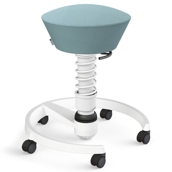Aeris Swopper Select Wolle pastellblau - Rollen - Gestell weiß - Standardfeder