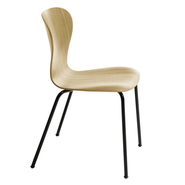 THONET S 220 Formholz-Stuhl | Eiche klar lackiert | Gestell schwarz