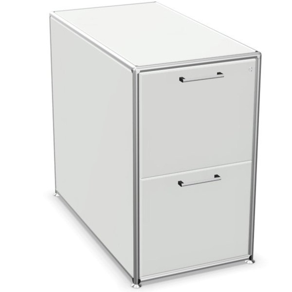 Bosse Modul Space Standcontainer in Weiß Rahmen Chrom Frontansicht