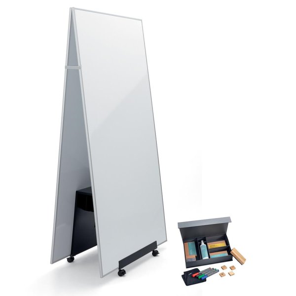 SIGEL Meet up Bundle mit zwei Whiteboards, Stand und gratis Zubehör-Toolbox