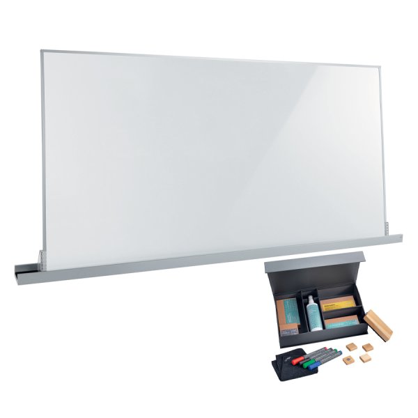 SIGEL Meet up Bundle Whiteboard mit Wandschiene und Gratis Toolbox