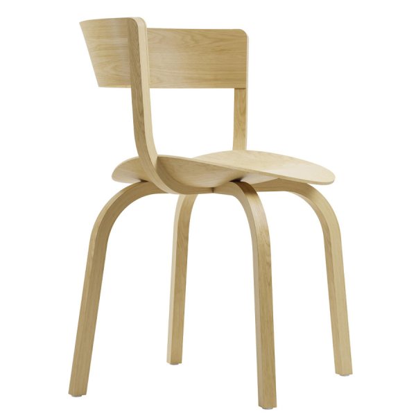 THONET 404 F Holzstuhl mit Armlehnen - Eiche klar lackiert