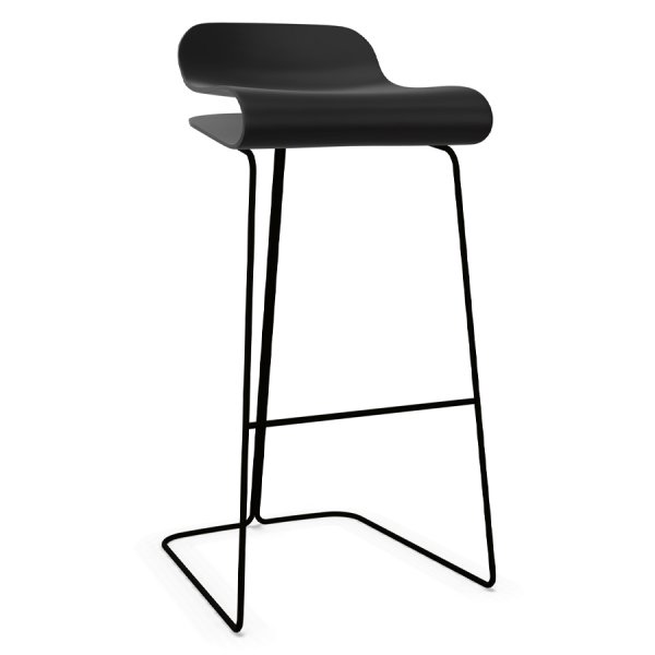 Kristalia BCN Barhocker mit Kufengestell schwarz - Höhe 76 cm