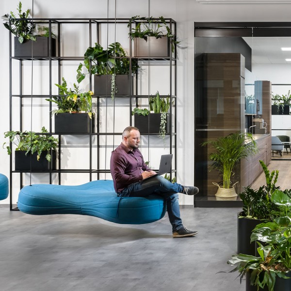 Noti Bouli Sofa 3-Siter Hängeseile Stoff Agava 118