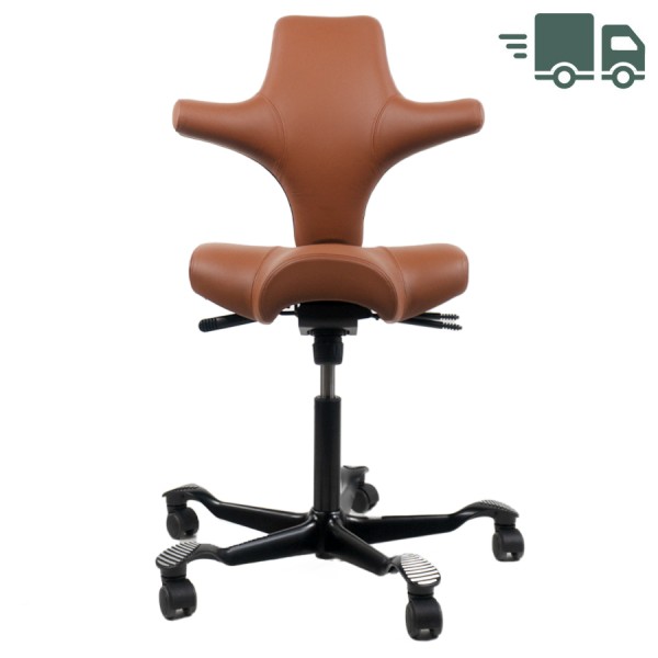 HAG Capisco 8106 - Leder Paloma Soft 5504 coffee - Gestell schwarz