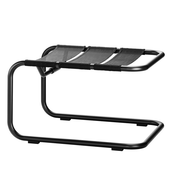THONET Stahlrohr-Freischwinger S 35 NH Hocker - Gestell schwarz 