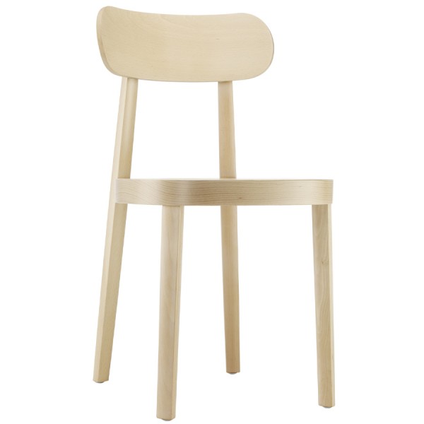 THONET 118 Holzstuhl Buche gebeizt aufgehellt mit Rohrgeflecht-Sitz