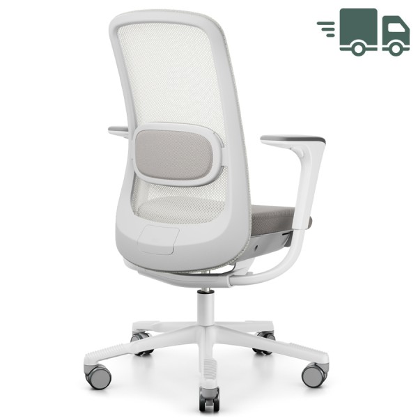 HAG SoFi Mesh 7500 Putty Grey und Sitzpolster aus Oceanic Light Grey