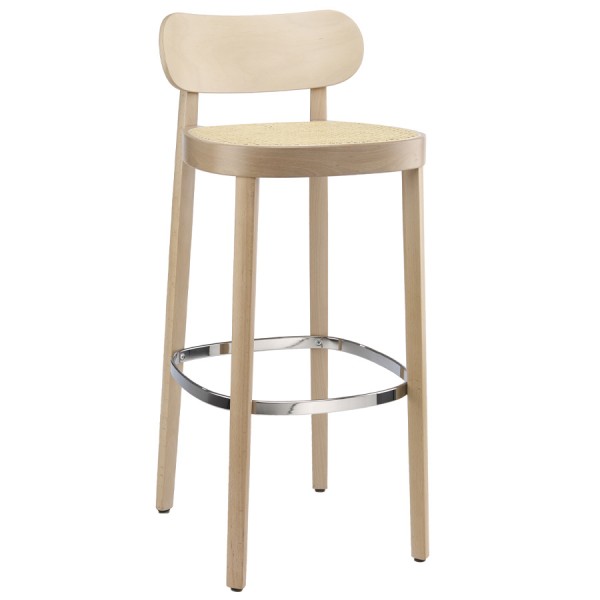 THONET 118 H Barhocker Buche gebeizt aufgehellt mit Sitz-Rohrgeflecht