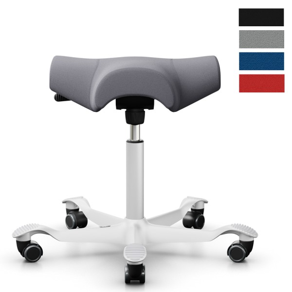 HAG CAPISCO 8105 Hocker Stoff Xtreme grau - Gestell weiß 