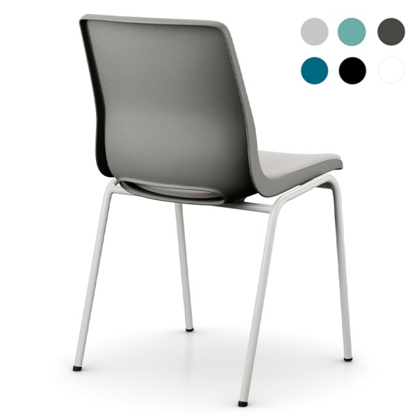 Profim Ana Sitz gepolstert | Schale charcoal | Gestell misty | Bezug oceanic oci014 
