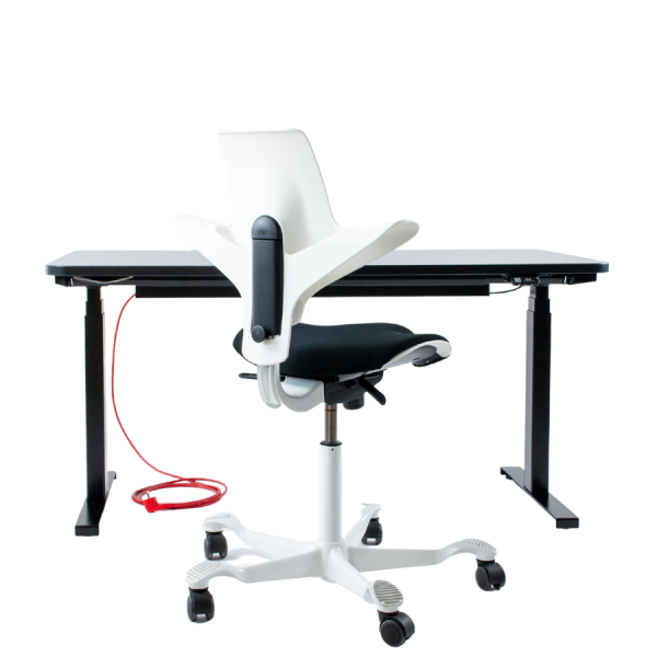 Schreibtisch NewWORK schwarz &amp; HAG CAPISCO PULS 8020 weiß "white edition"