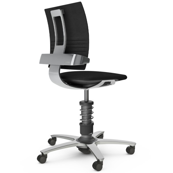 Aeris 3Dee Bürostuhl Mikrofaser schwarz Standard-Feder - Gestell/Feder hochglanz