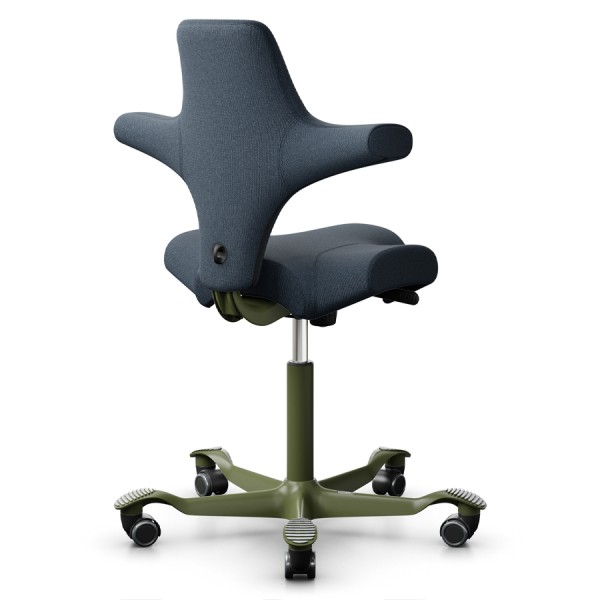 HAG CAPISCO 8106 Stoff Cura dunkelblau mit Sattelsitz - Gestell Moss Grey
