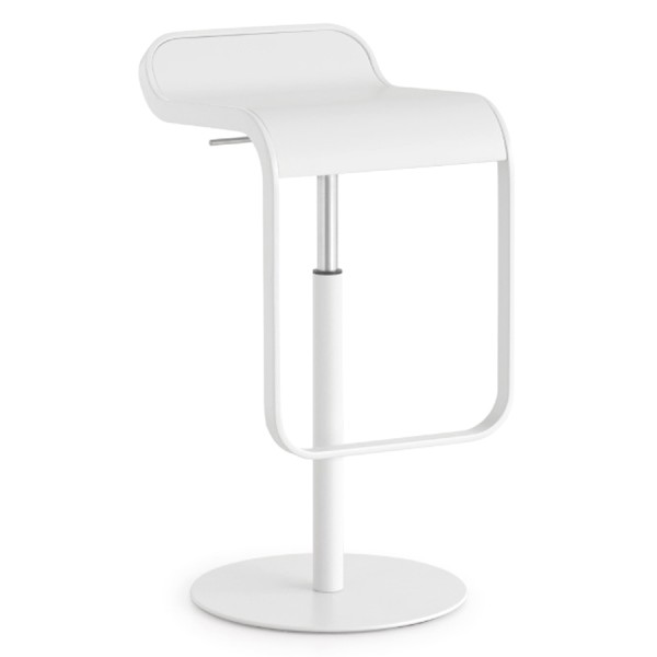lapalma LEM Barhocker Sitz Fenix weiß | Gestell weiß lackiert | Feder 55-67 cm