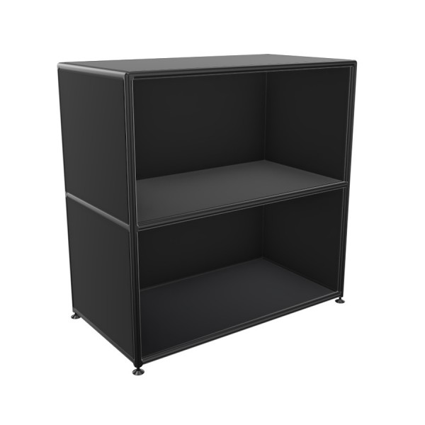 Bosse Regal Black Edition Höhe 2 OH in Melamin Schwarz 80 cm 