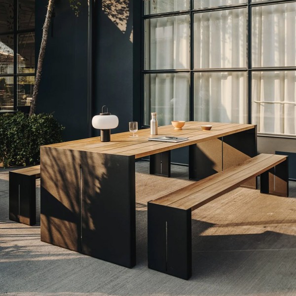 lapalma Panco Outdoor Tisch mit Gestell anthrazit
